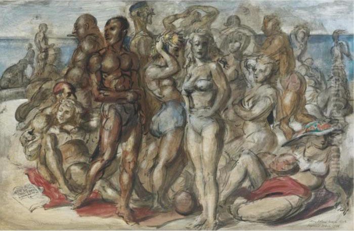 Coney Island Beach, No. 2 Oil Painting by Reginald Marsh