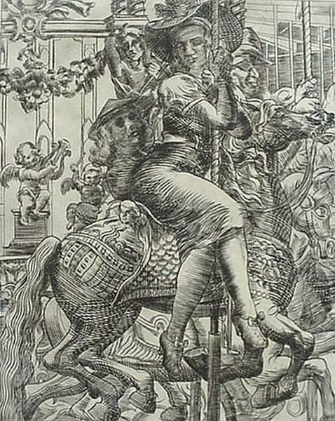 Merry-go-round Oil Painting by Reginald Marsh
