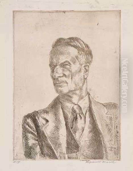 Portrait Of Kenneth Hayes Miller Oil Painting by Reginald Marsh