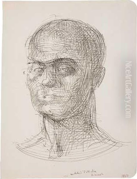 Study Of A Head Oil Painting by Reginald Marsh