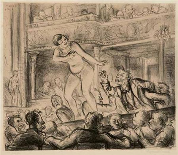 Irving Place Burlesque Oil Painting by Reginald Marsh