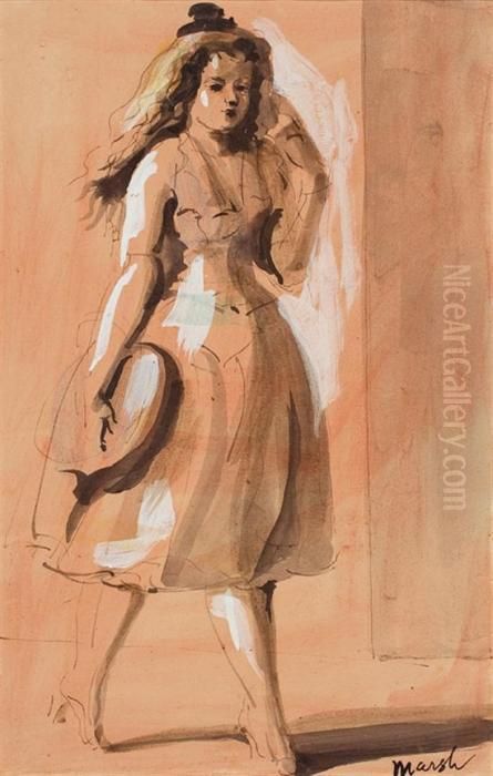 Walking Woman Oil Painting by Reginald Marsh