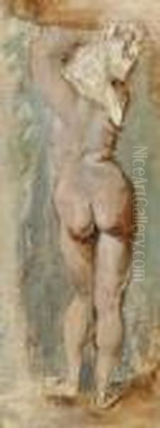 Standing Female Nude Oil Painting by Reginald Marsh