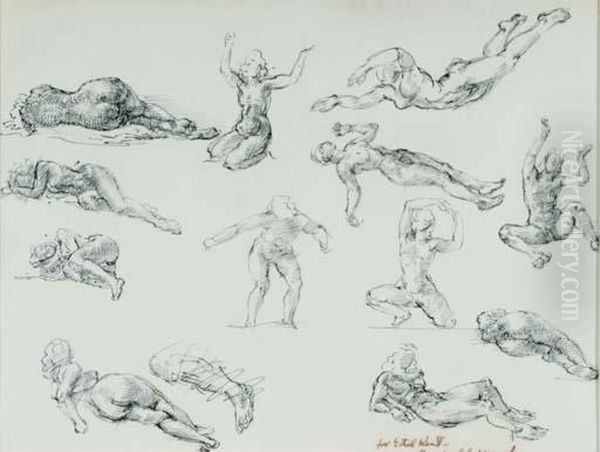 Study Of The Human Figure Oil Painting by Reginald Marsh