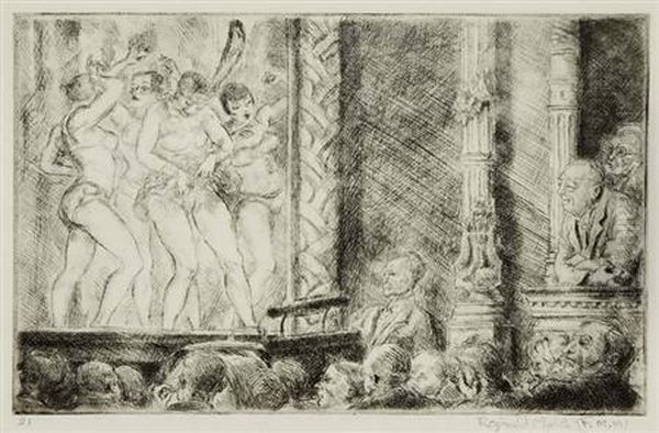 Irving Place Burlesque Oil Painting by Reginald Marsh