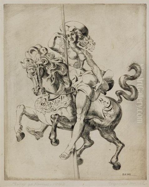 Merry Go Round Oil Painting by Reginald Marsh
