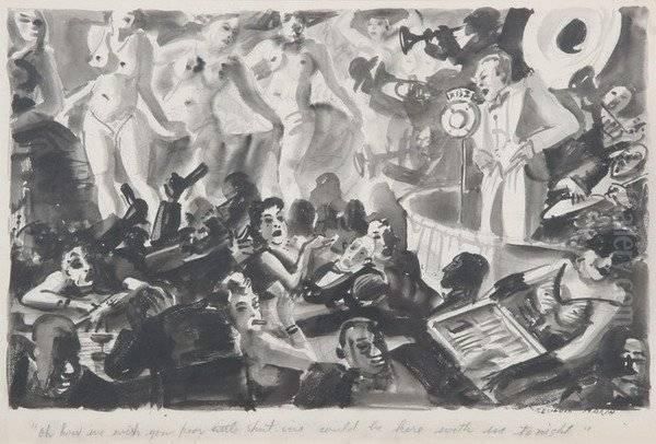 Oh How We Wish You Poor Little Shut-ins Could Be Here With Us Tonight Oil Painting by Reginald Marsh