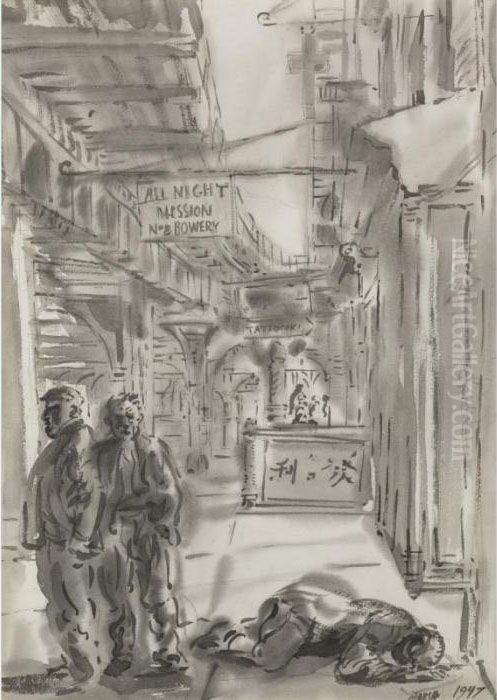 Bowery All Night Mission Oil Painting by Reginald Marsh
