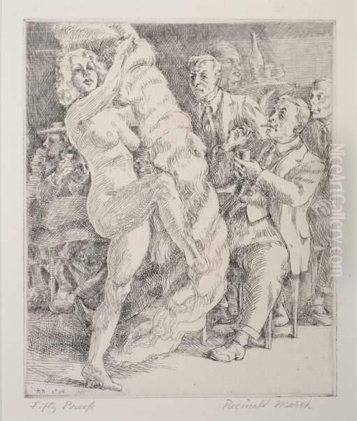 Fan Dance At Jimmy Kelly's Oil Painting by Reginald Marsh