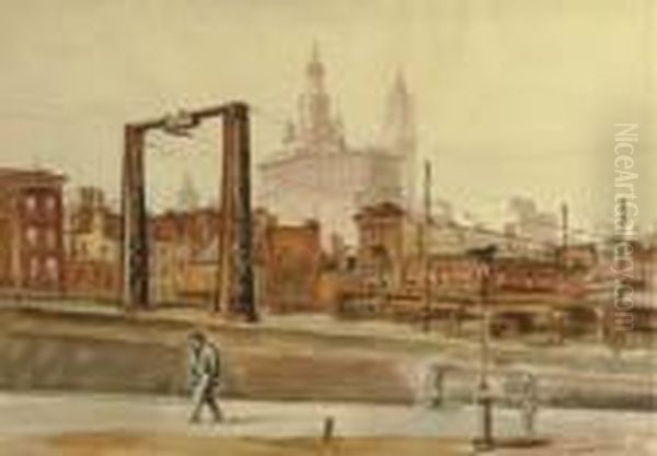 Lower East Side Oil Painting by Reginald Marsh