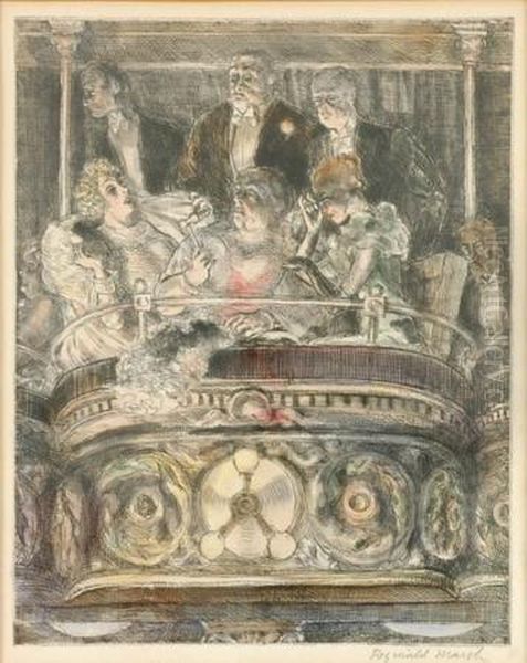 Hand-colored Etching And Engraving Oil Painting by Reginald Marsh