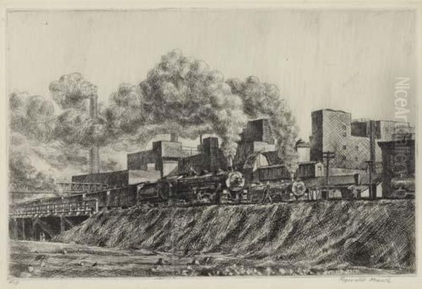 Erie R. R. And Factories Oil Painting by Reginald Marsh