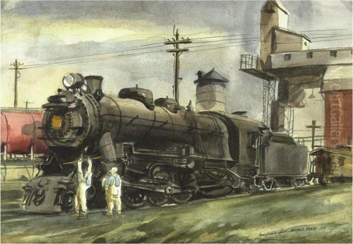Pennsylvania Loco Oil Painting by Reginald Marsh