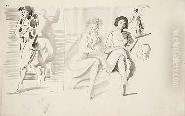 Figure Studies Oil Painting by Reginald Marsh