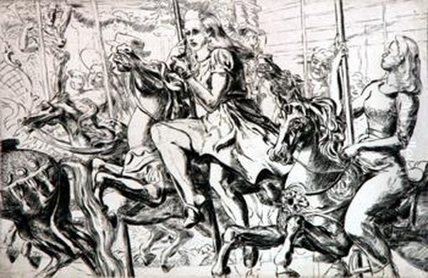 Merry-go-round Oil Painting by Reginald Marsh