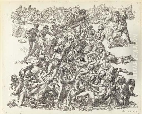 Coney Island Beach Oil Painting by Reginald Marsh