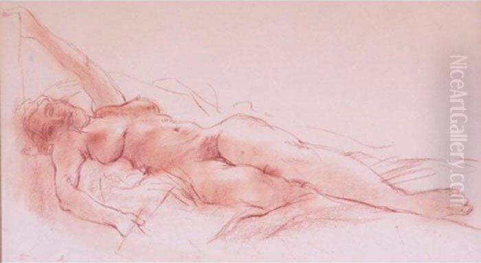 Nude Sketch No. 2; Nude Sketch No. 8 Oil Painting by Reginald Marsh