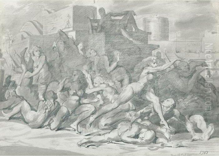 Coney Island Beach Oil Painting by Reginald Marsh