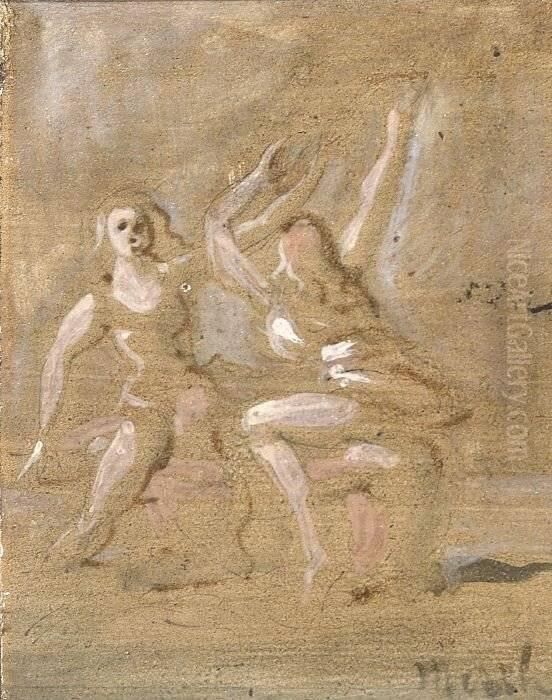 Two Women Dancing Oil Painting by Reginald Marsh