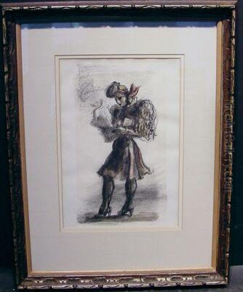 Woman Reading The Paper Oil Painting by Reginald Marsh