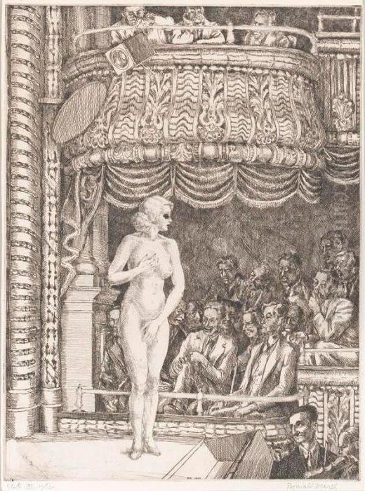 Striptease At New Gotham (s. 156) Oil Painting by Reginald Marsh