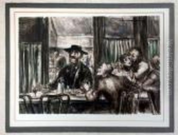 Cafe Du Dome (sasowsky 2) Oil Painting by Reginald Marsh