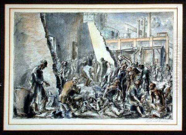 East Tenth Street Jungle Oil Painting by Reginald Marsh