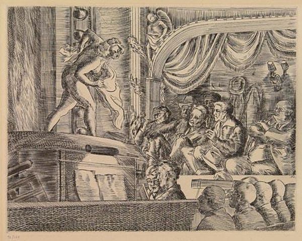 Three Etchings.
Gaiety Burlesk Oil Painting by Reginald Marsh