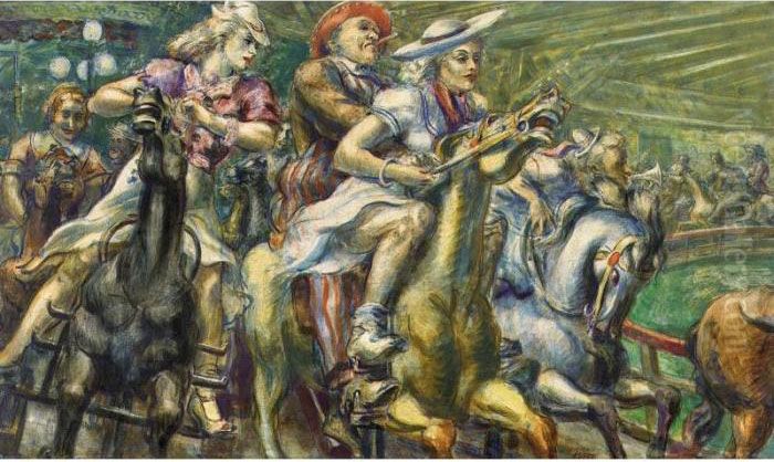 Wooden Horses Oil Painting by Reginald Marsh