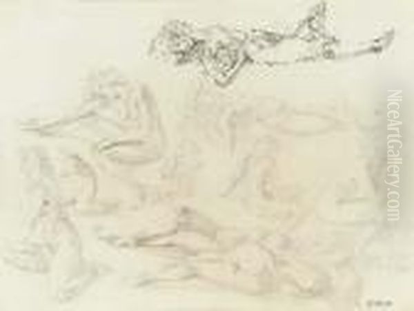 Figure Studies Oil Painting by Reginald Marsh