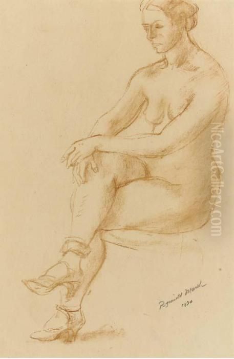 Seated Nude; And Reclining Nude: Two Works Oil Painting by Reginald Marsh