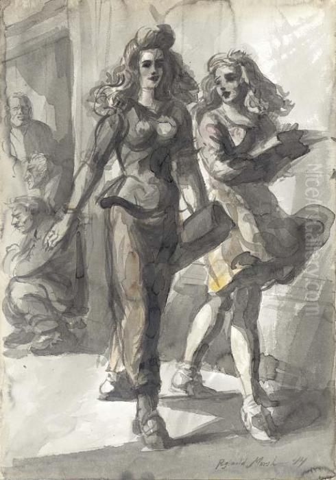 Strolling Oil Painting by Reginald Marsh