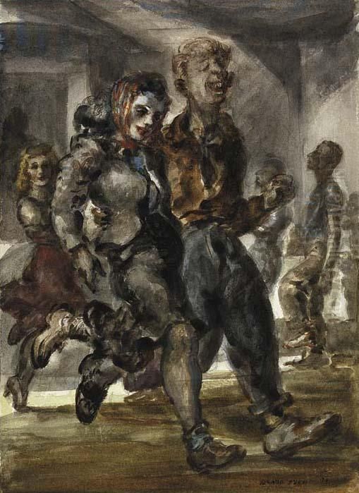 Boys And Girls Dancing Oil Painting by Reginald Marsh