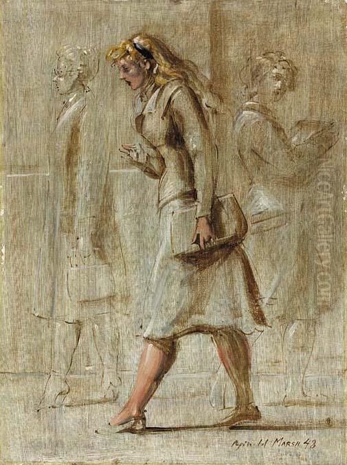 Women On The Street Oil Painting by Reginald Marsh