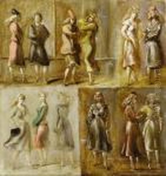 Twelve Women Oil Painting by Reginald Marsh