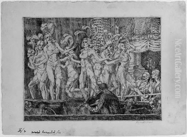 Minsky's New Gotham Chorus Oil Painting by Reginald Marsh