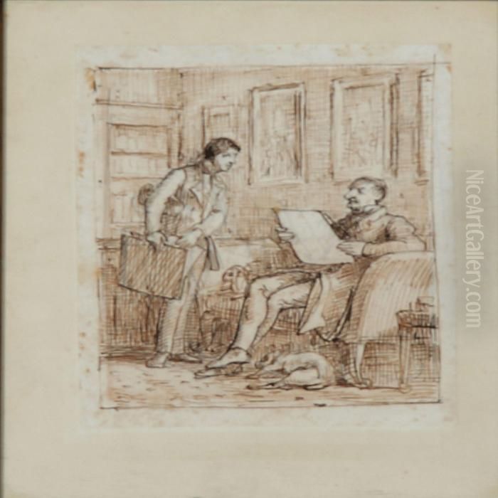 Den Unge Kunstner Hos Maecenen Oil Painting by Wilhelm Marstrand