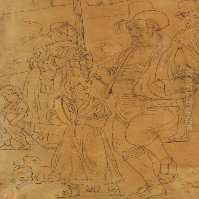 Oktoberfest Oil Painting by Wilhelm Marstrand