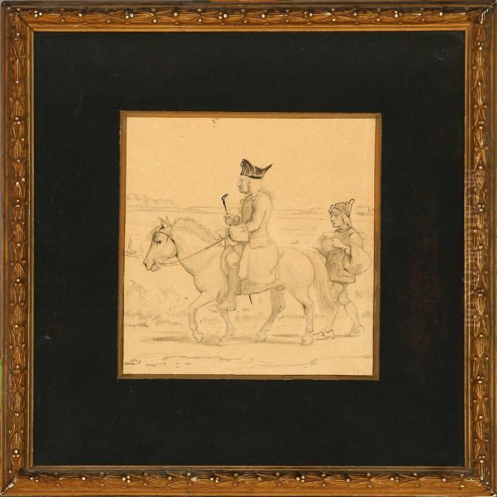 Noble Man On Horseback Oil Painting by Wilhelm Marstrand