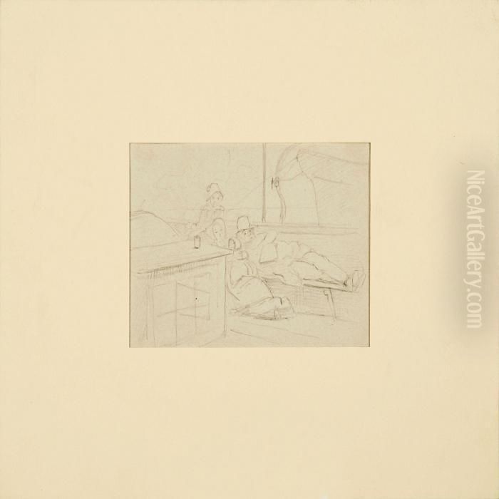 Steerage Passengers Oil Painting by Wilhelm Marstrand