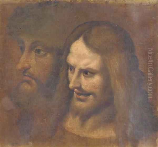 Two studies of the head of Christ Oil Painting by Bartolommeo Passarotti