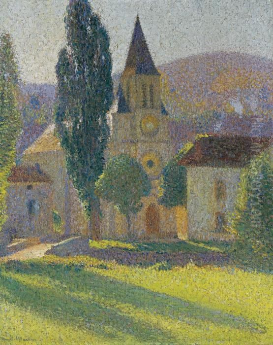 L'eglise De Labastide Du Vert Oil Painting by Henri Martin