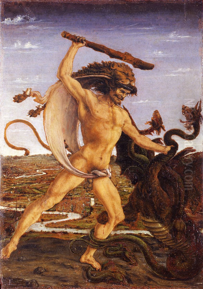 Hercules and the Hydra Oil Painting by Antonio Del Pollaiuolo
