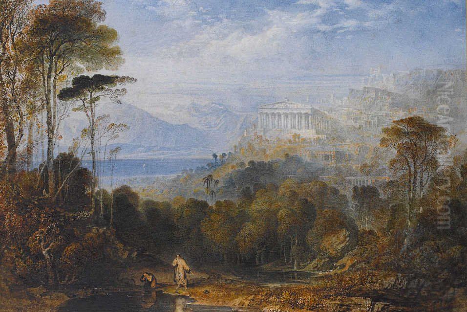Diogenes Throwing Away His Cup Oil Painting by John Martin
