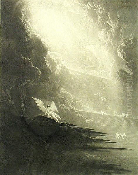 Book 3, Line 501, From Paradise 
Lost; Thedestruction Of Sodom And Gomorrah; The Fall Of The Walls 
Ofjericho, From Illustrations To The Bible Oil Painting by John Martin
