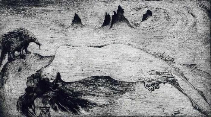 La Sirena Dormiente Oil Painting by Alberto Martini