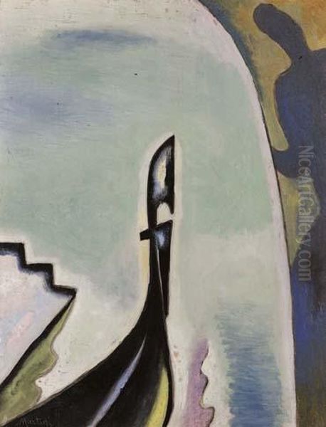 Gondola, La Prua Oil Painting by Alberto Martini