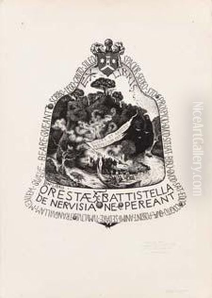 Ex Libris Oil Painting by Alberto Martini