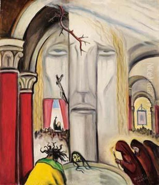 Il Volto Di Cristo - Oil Painting by Alberto Martini