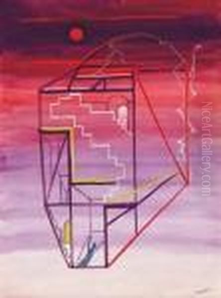 Mondo Astrale - (1936) Oil Painting by Alberto Martini